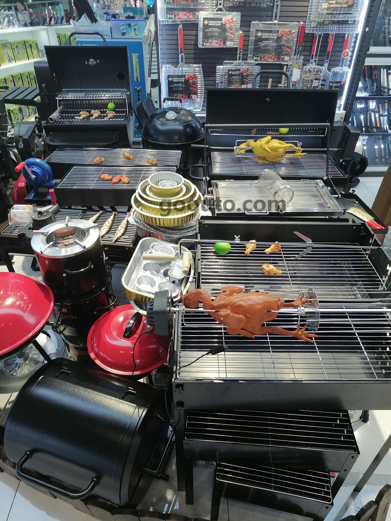 BQ-004 Steel Electric Rotisserie Vertical Charcoal BBQ Grill with Chicken Roaster Wholesale