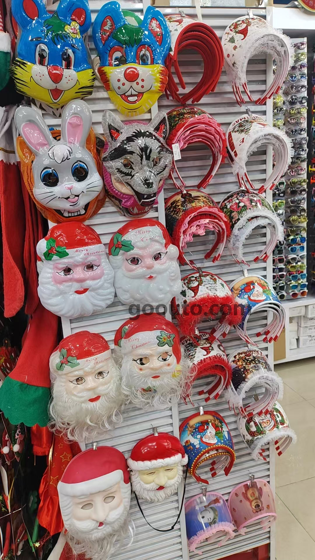 CS-074 Plastic Santa Claus Face Mask with Beard Christmas Costume Wholesale