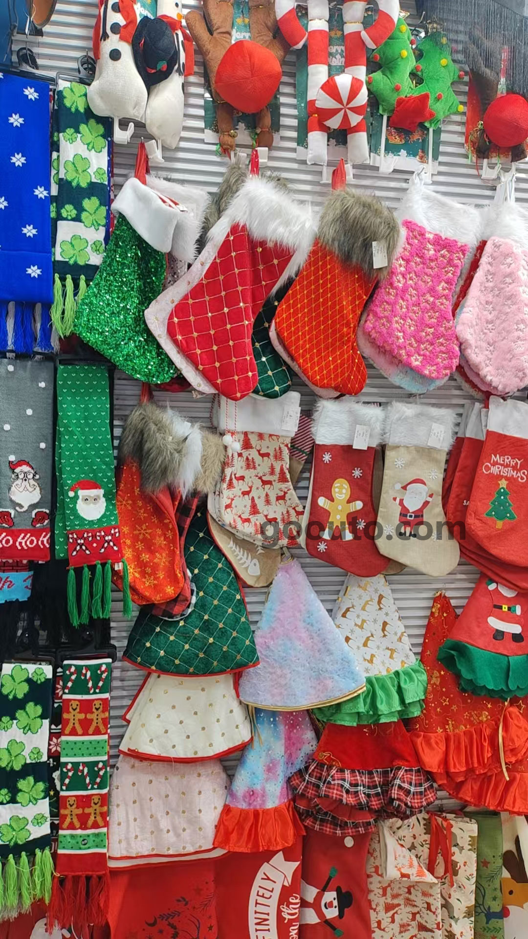 CS-076 Sequin Plush Cuff Christmas Stocking with Faux Fur Trim Wholesale